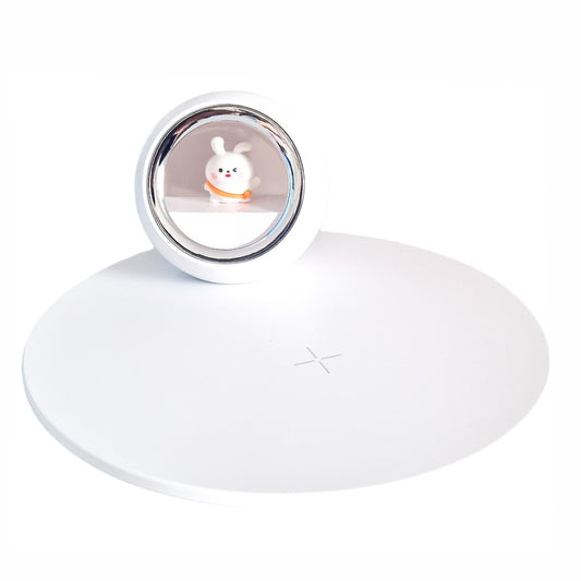 Incarcator wireless pentru copii cu lumina de veghe, Naimeed D6067, Alb, 180x80x180mm