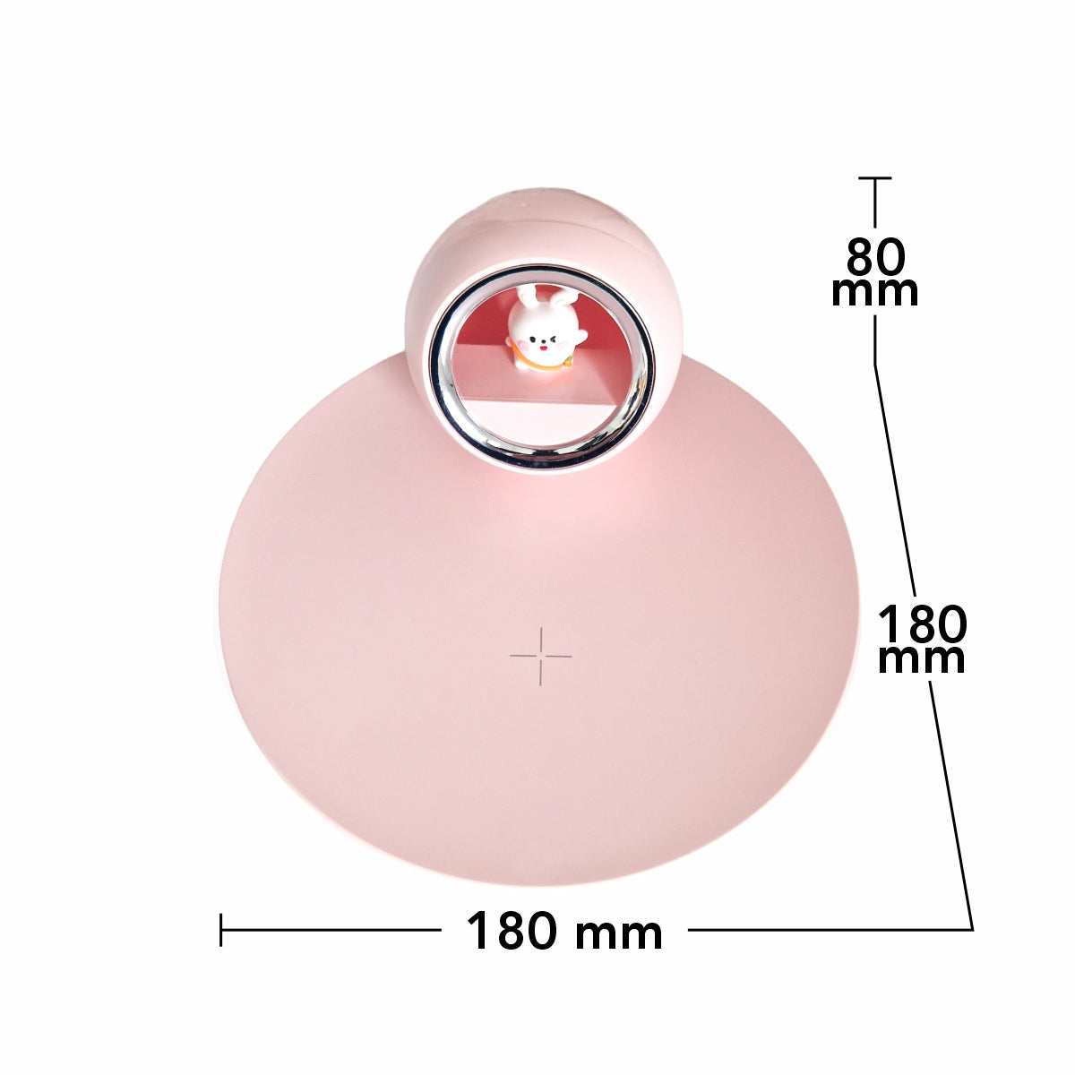 Incarcator wireless pentru copii cu lumina de veghe, Naimeed D6067, Roz, 180x80x180mm