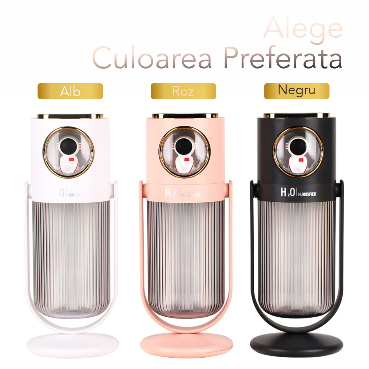 Umidificator cu aromaterapie pentru camera copiilor, Naimeed D6068, Negru, 90x230x75mm