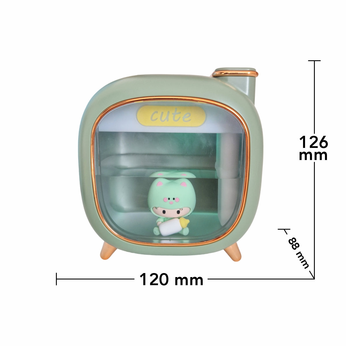 Umidificator cu aromaterapie pentru copii, Naimeed D6069, Verde, 120x126x88mm