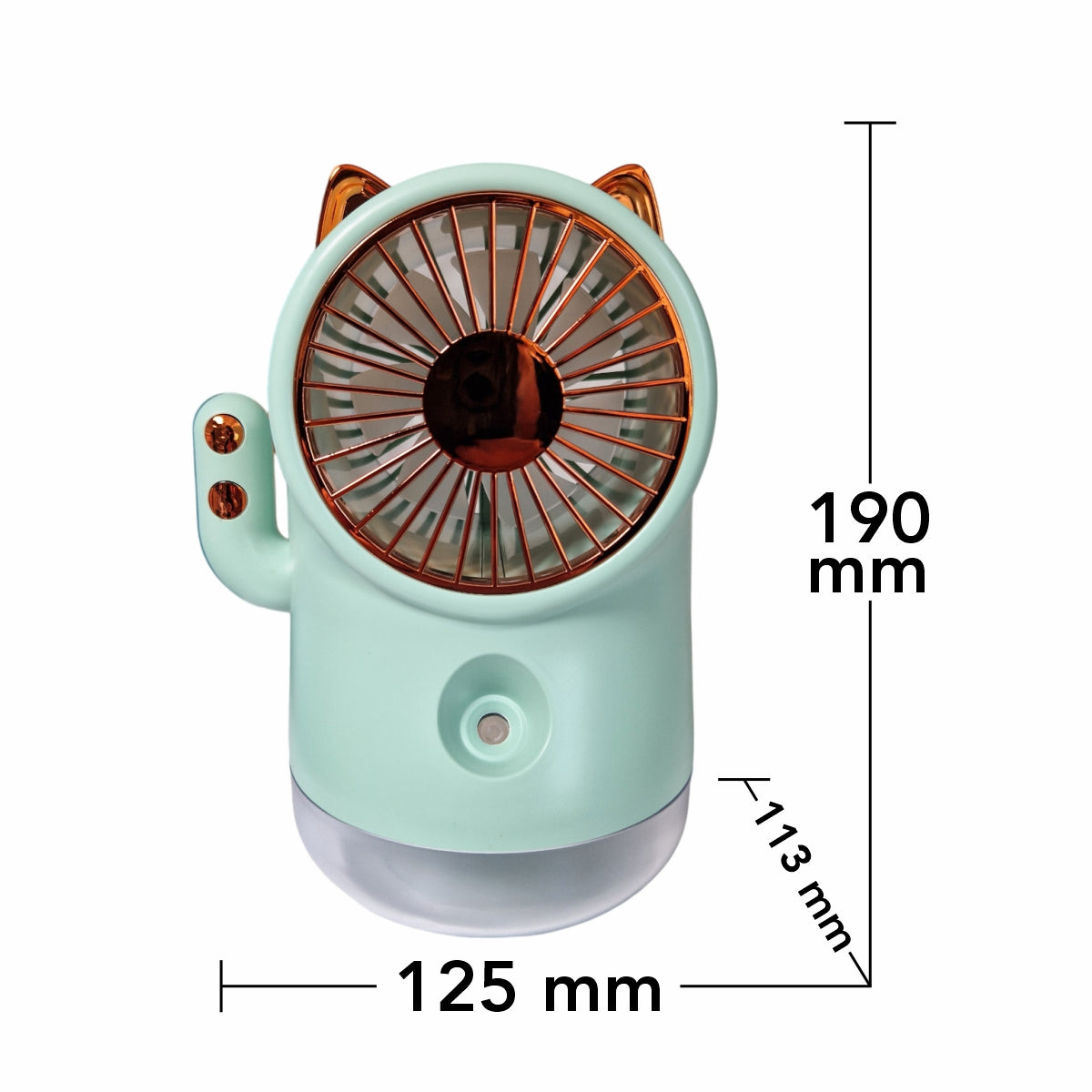 Umidificator cu ventilator si aromaterapie pentru copii, Naimeed D6071, Turcoaz, 125x190x113mm