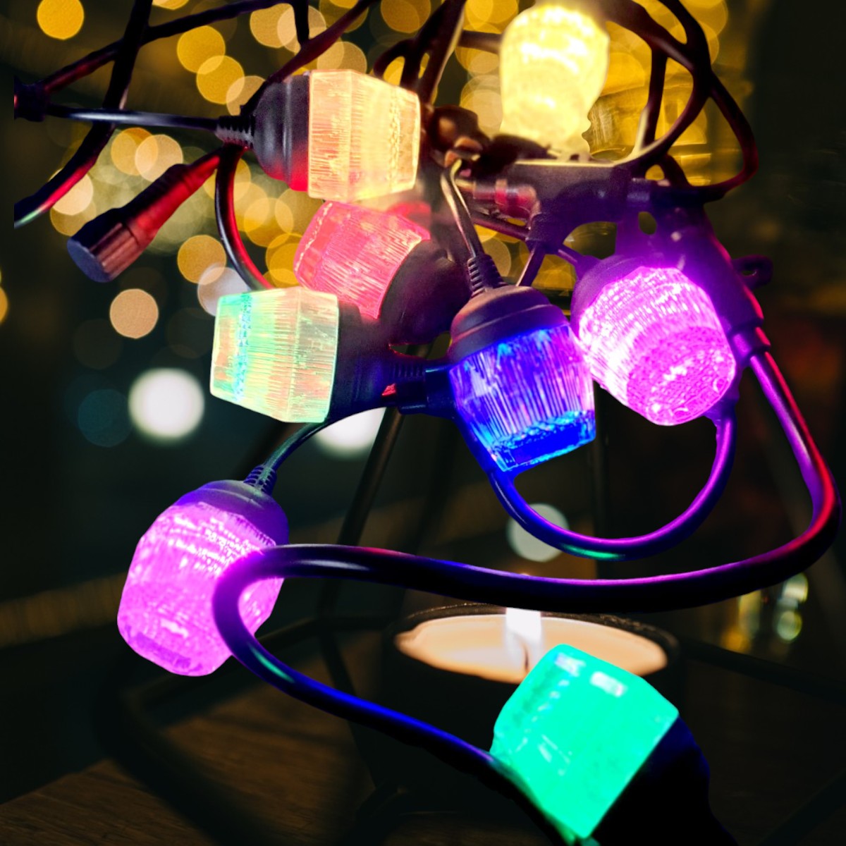 Ghirlanda luminoasa, decorativa, interconectabila, Naimeed D6098, 5m, 10 Becuri LED, Lumina Multicolor