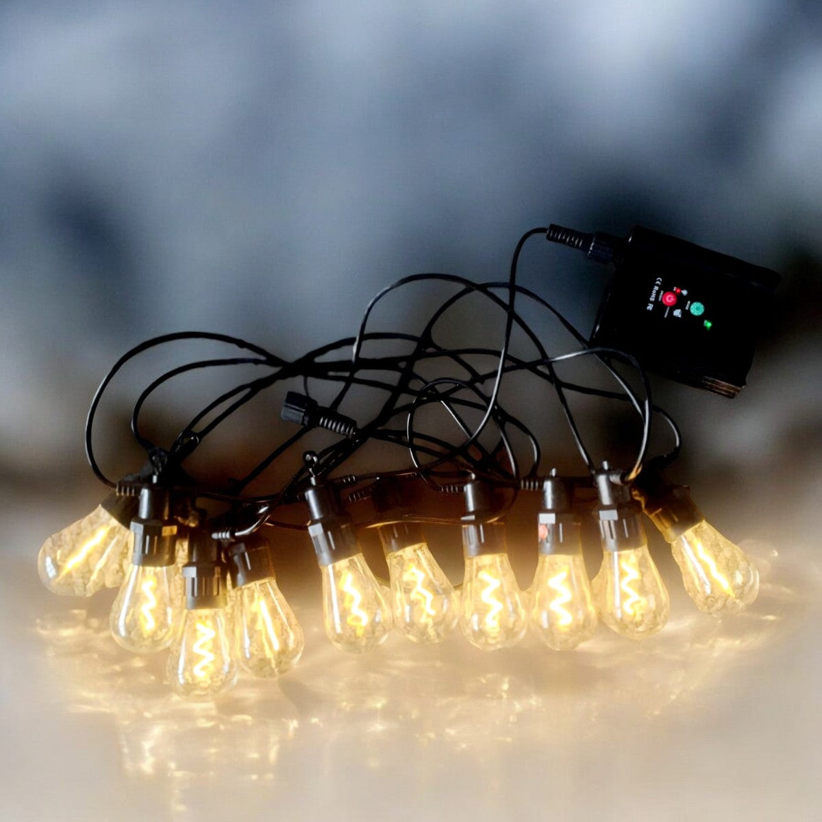 Ghirlanda luminoasa, solara, decorativa, interconectabila, Naimeed D6115, 5m, 10 Becuri LED, Lumina Alb Cald