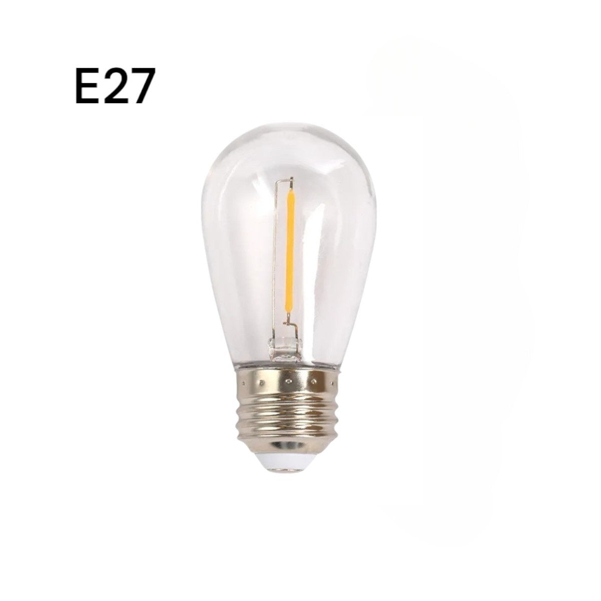 Set 10 becuri LED E27, un filament 1W, 220V, pentru ghirlanda, Naimeed D6129, Lumina Alb Cald