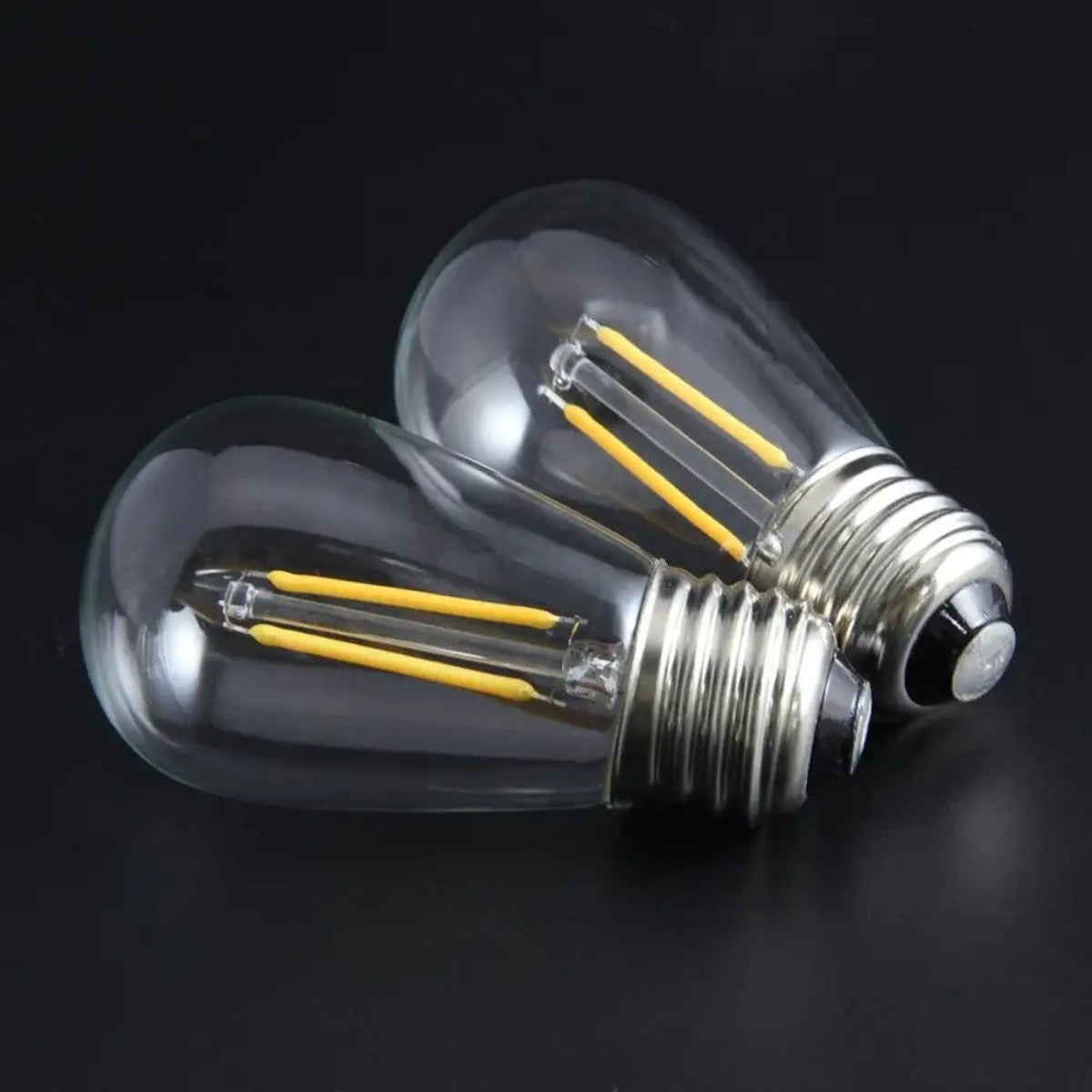 Set 10 becuri LED E27, doua filamente 2W, 220V, pentru ghirlanda, Naimeed D6130, Lumina Alb Cald