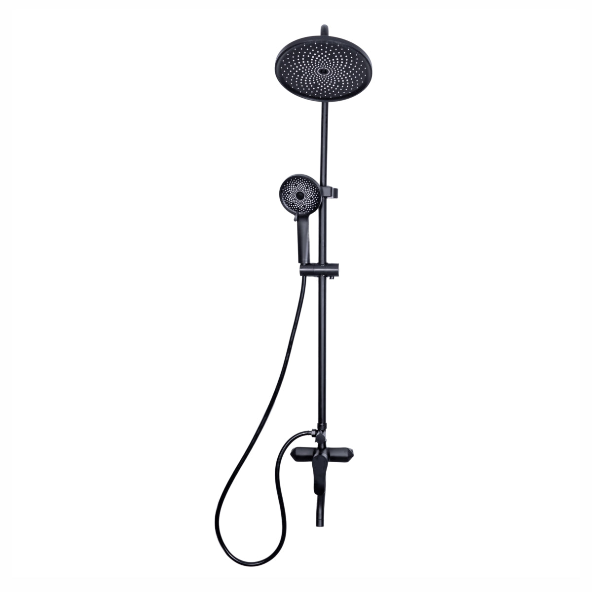 Coloana de dus, cu para fixa si para mobila, Naimeed D6134, 3 functii, otel inoxidabil, Negru