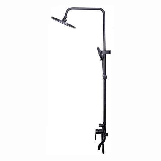 Coloana de dus, cu para fixa si para mobila, Naimeed D6134, 3 functii, otel inoxidabil, Negru