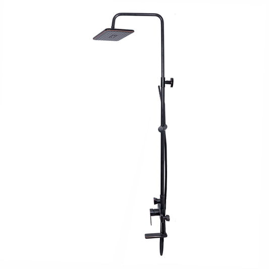 Coloana de dus, cu para fixa si para mobila, Naimeed D6137, 3 functii, otel inoxidabil, Negru