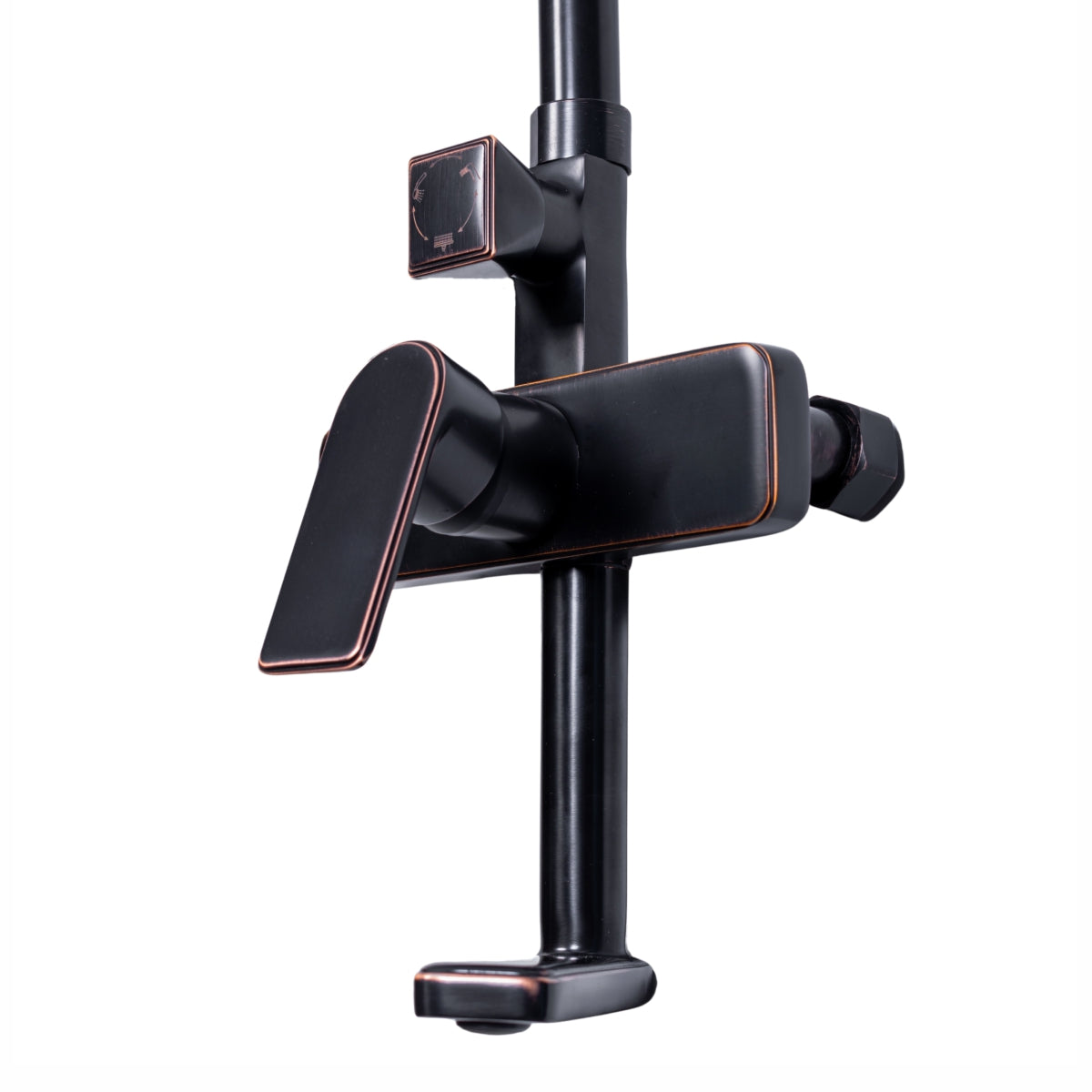 Coloana de dus, cu para fixa si para mobila, Naimeed D6137, 3 functii, otel inoxidabil, Negru