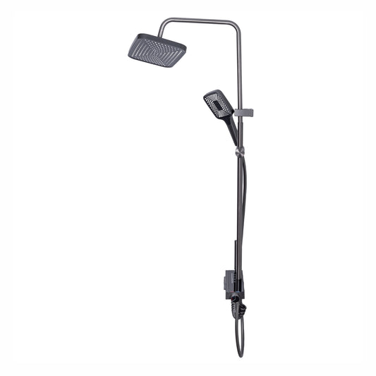 Coloana de dus, cu para fixa si para mobila, Naimeed D6139, 4 functii, otel inoxidabil, Gri