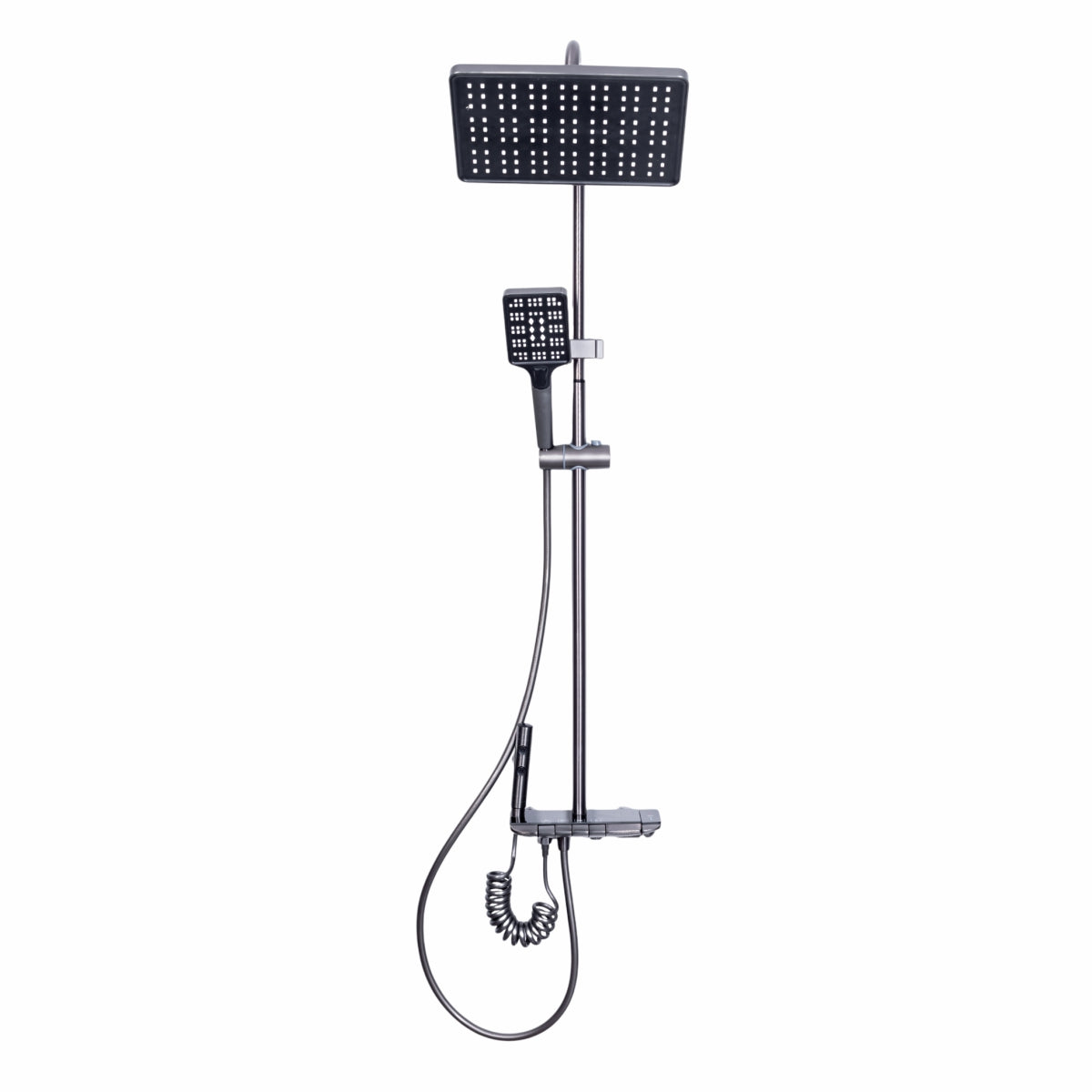 Coloana de dus, cu para fixa si para mobila, Naimeed D6144, 4 functii, otel inoxidabil, Argintiu
