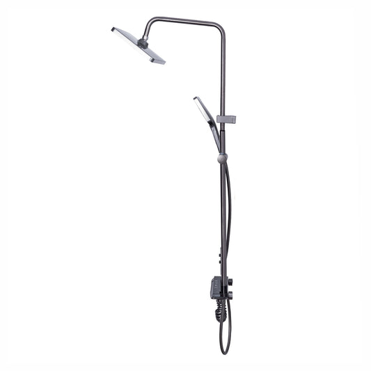 Coloana de dus, cu para fixa si para mobila, Naimeed D6144, 4 functii, otel inoxidabil, Argintiu