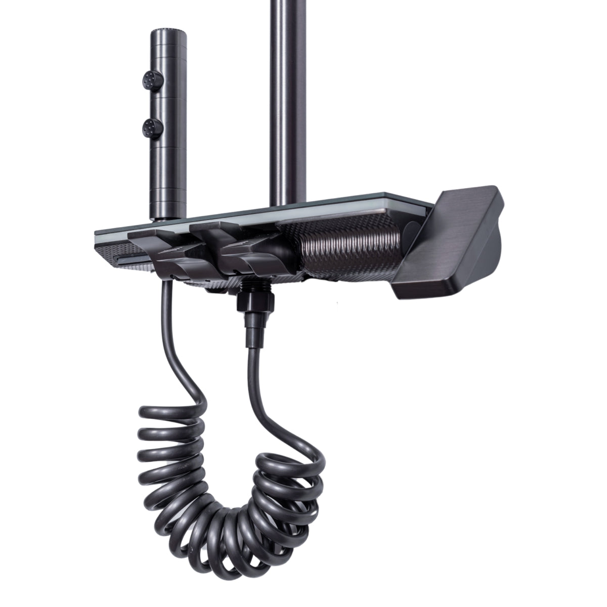 Coloana de dus, cu para fixa si para mobila, Naimeed D6145, 4 functii, otel inoxidabil, Gri