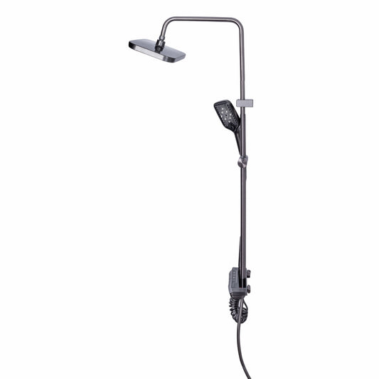 Coloana de dus, cu para fixa si para mobila, Naimeed D6156, 4 functii, otel inoxidabil, Gri