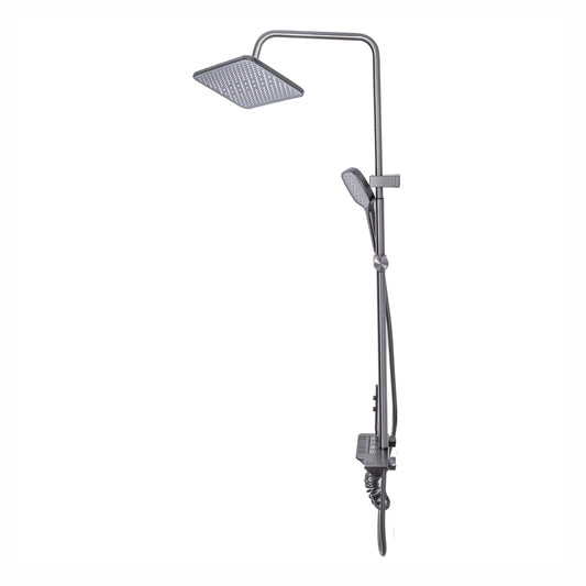 Coloana de dus, cu para fixa si para mobila, Naimeed D6157, 4 functii, otel inoxidabil, Gri