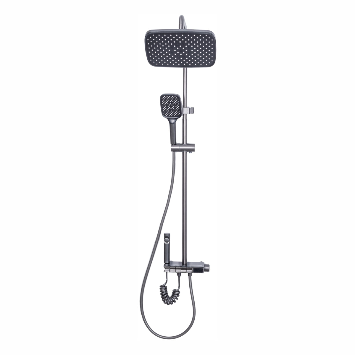 Coloana de dus, cu para fixa si para mobila, Naimeed D6159, 4 functii, otel inoxidabil, Argintiu