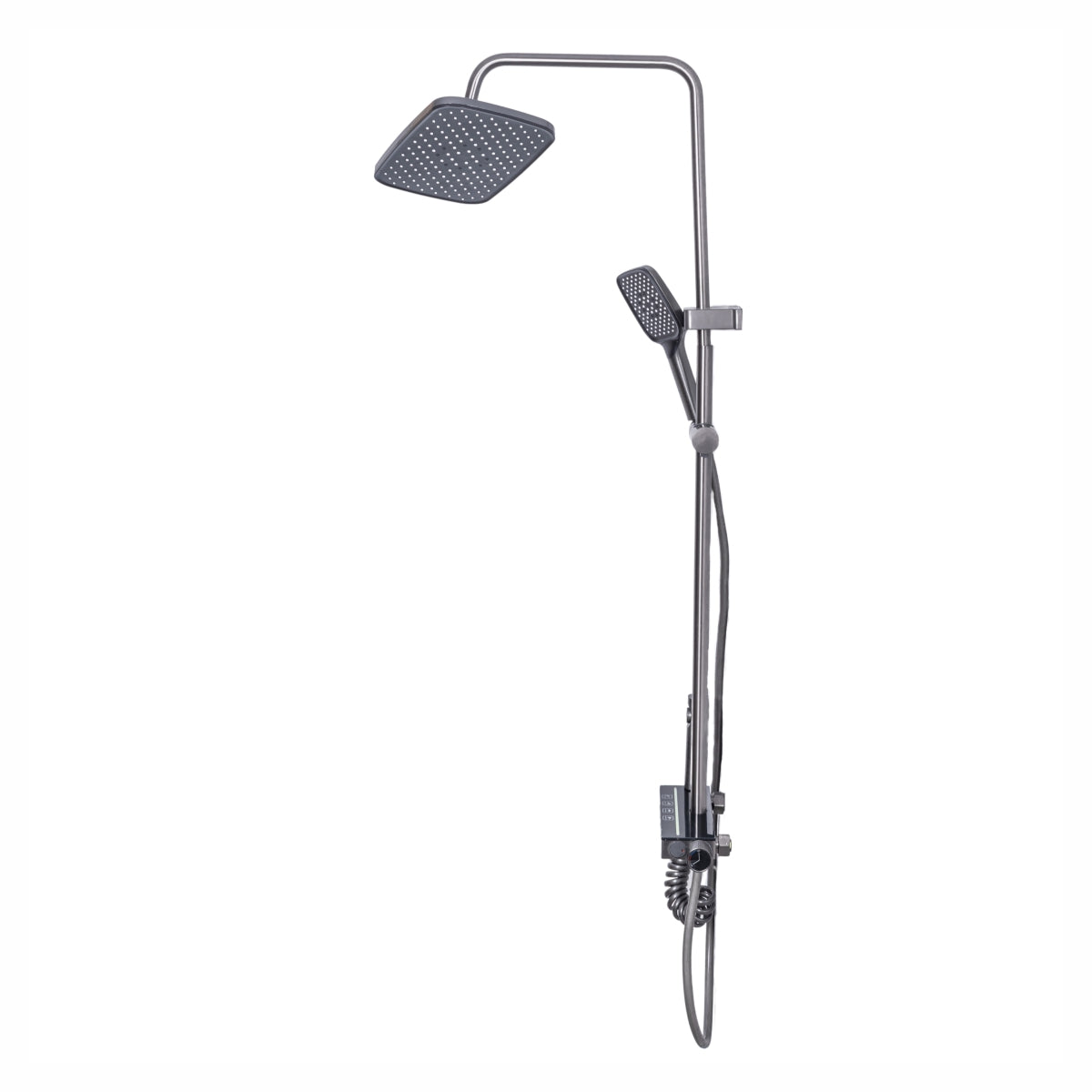 Coloana de dus, cu para fixa si para mobila, Naimeed D6159, 4 functii, otel inoxidabil, Argintiu