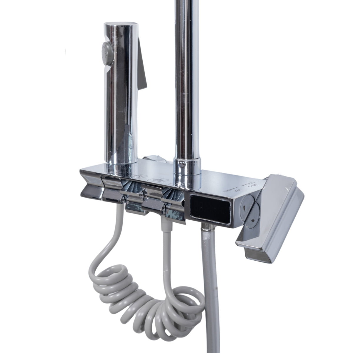Coloana de dus, cu para fixa si para mobila, Naimeed D6161, 4 functii, otel inoxidabil, Argintiu