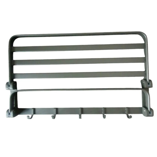 Suport multifunctional, tip etajera, cu 5 carlige, din aluminiu, Naimeed D6162, Gri - 221.ro