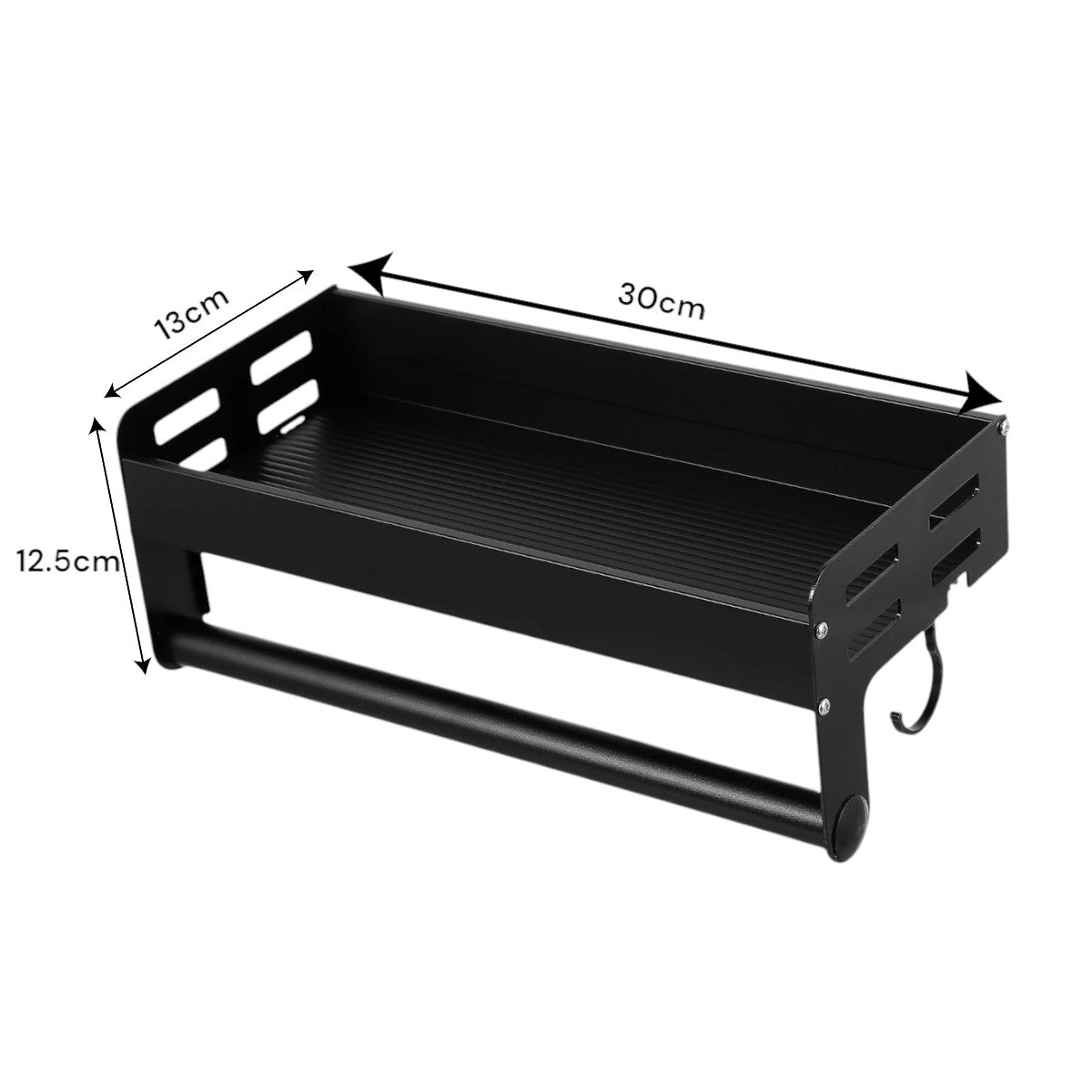 Suport multifunctional cu 5 carlige si sistem de prindere versatil, Naimeed D6164, Negru