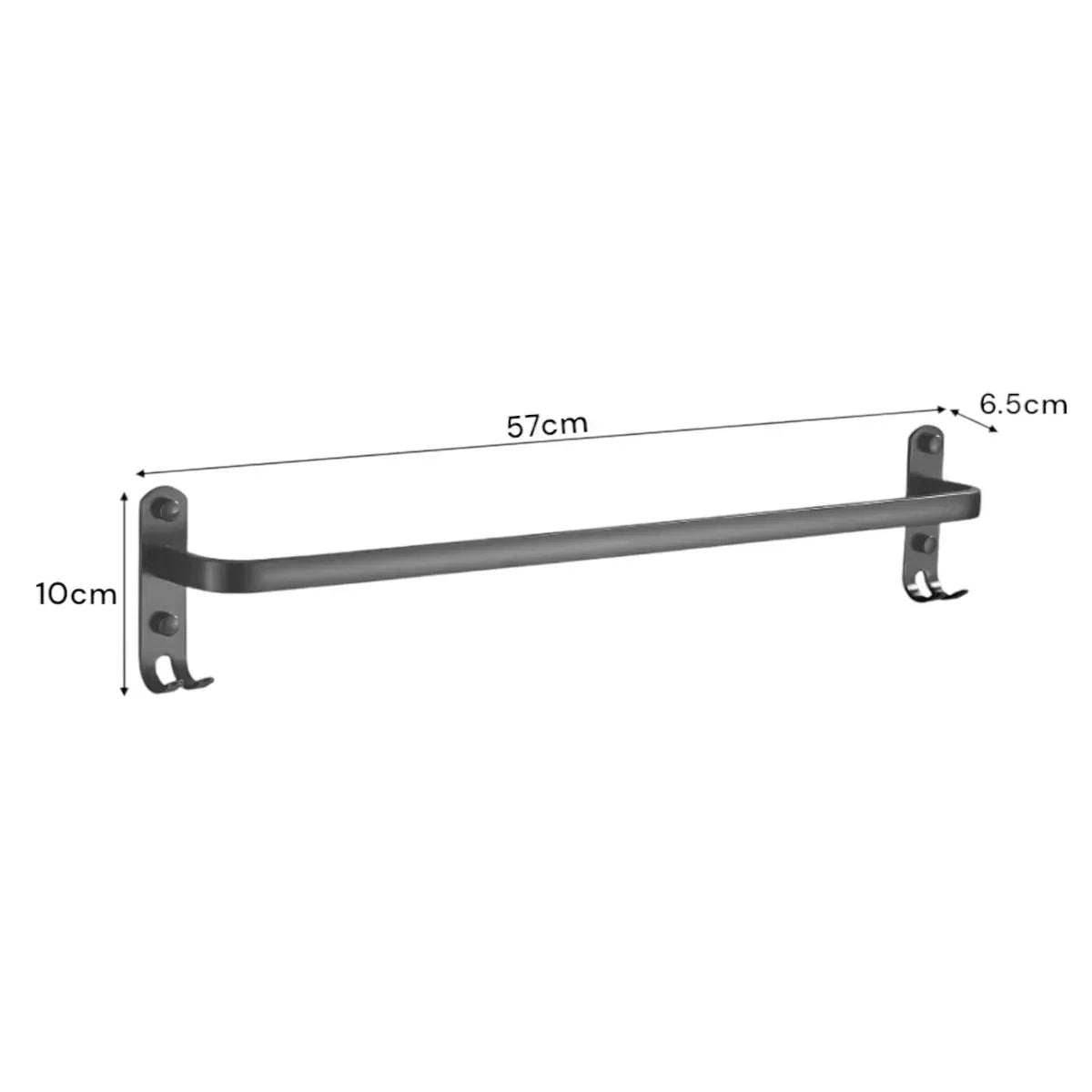 Suport prosoape din aluminiu cu carlige duble, Naimeed D6165, Gri - 221.ro