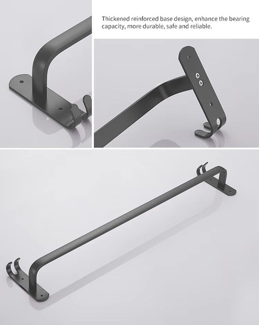 Suport prosoape din aluminiu cu carlige duble, Naimeed D6165, Gri