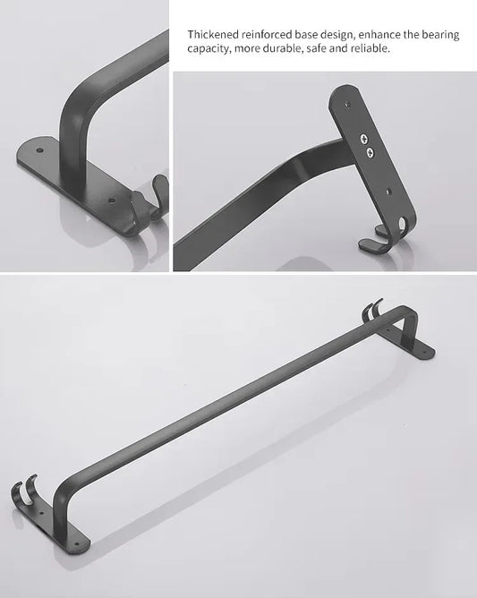 Suport prosoape din aluminiu cu carlige duble, Naimeed D6165, Gri - 221.ro