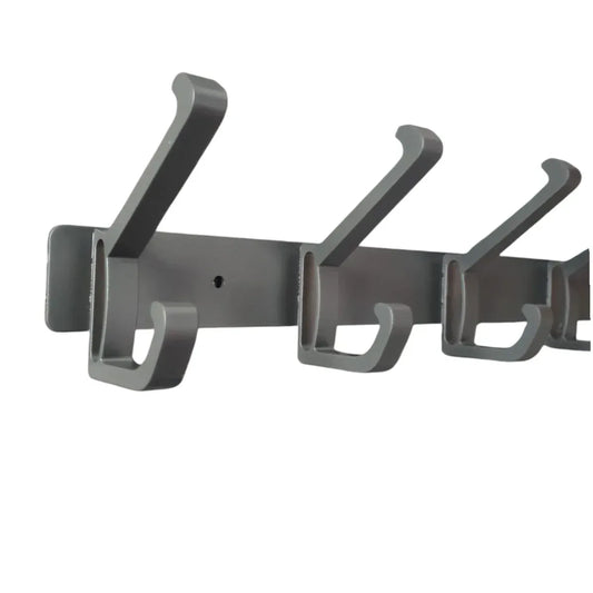 Cuier de perete modern cu 6 carlige duble, aluminiu, Naimeed D6168, Gri - 221.ro