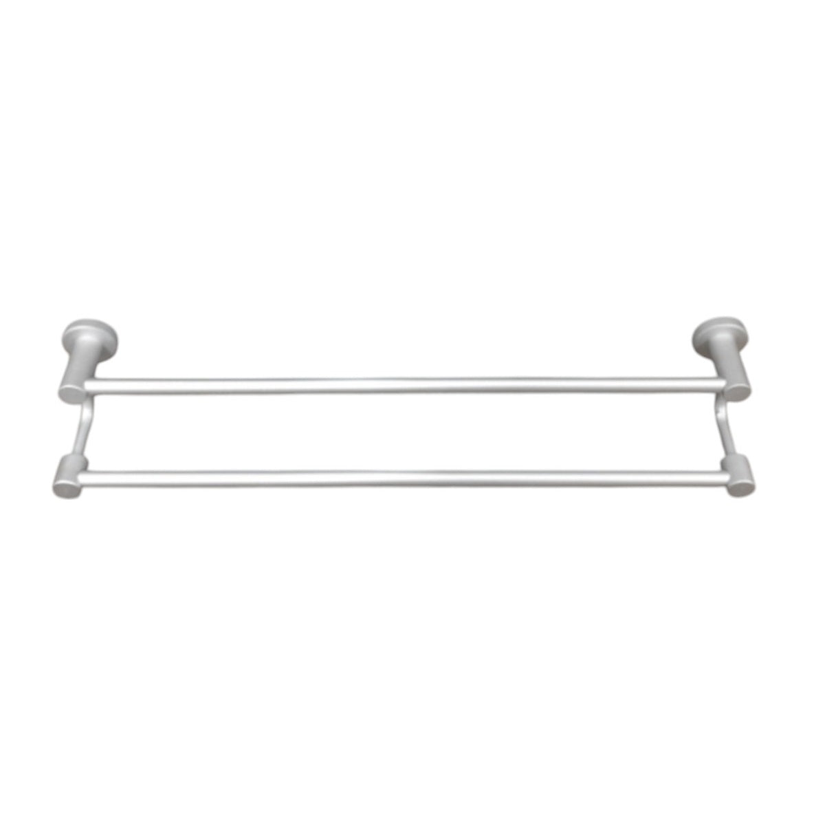 Suport dublu pentru prosoape, aluminiu, 60x12cm, Naimeed D6169, Argintiu