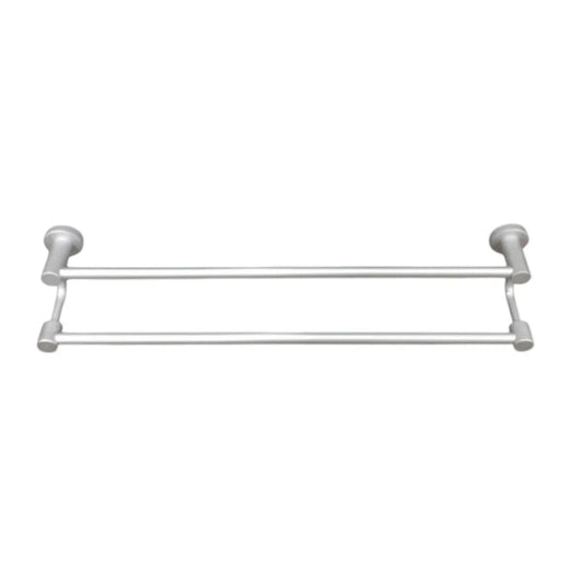 Suport dublu pentru prosoape, aluminiu, 60x12cm, Naimeed D6169, Argintiu - 221.ro