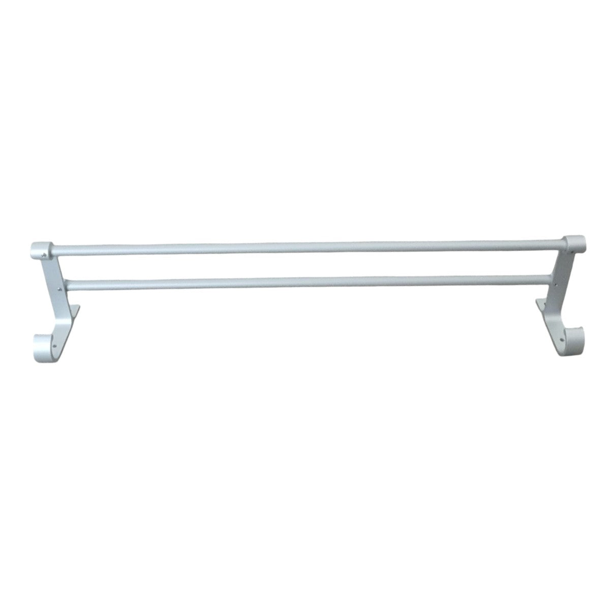 Suport dublu pentru prosoape, aluminiu, 58x12.5cm, Naimeed D6170, Argintiu