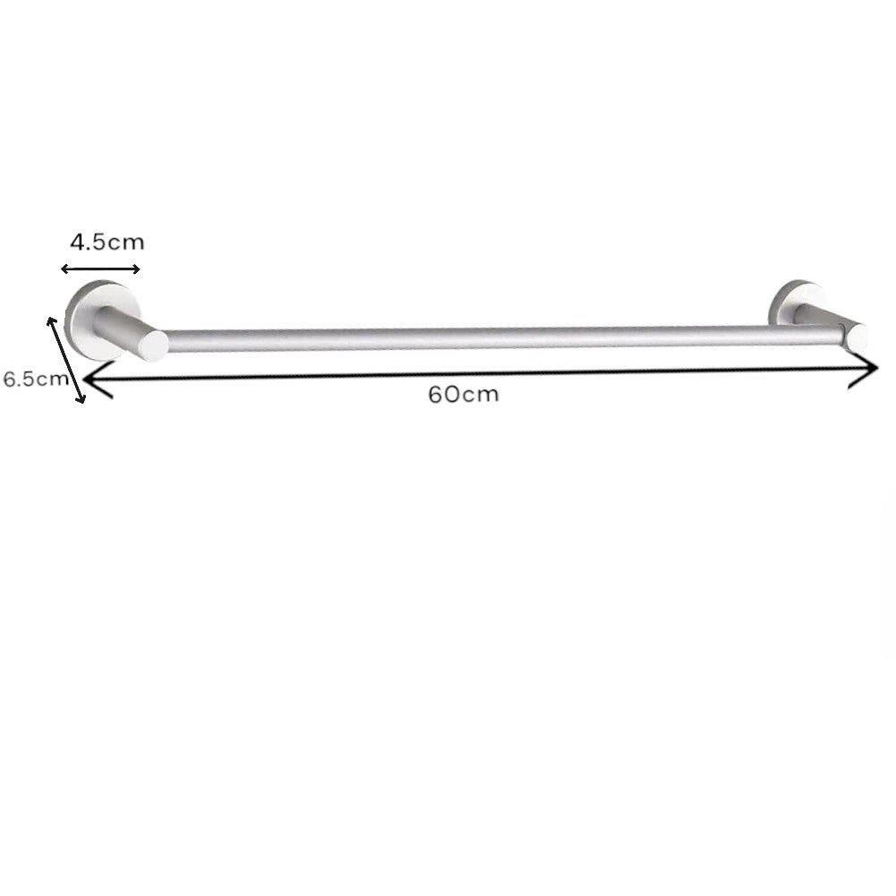 Suport pentru prosoape, aluminiu, 60x6.5cm, Naimeed D6171, Argintiu