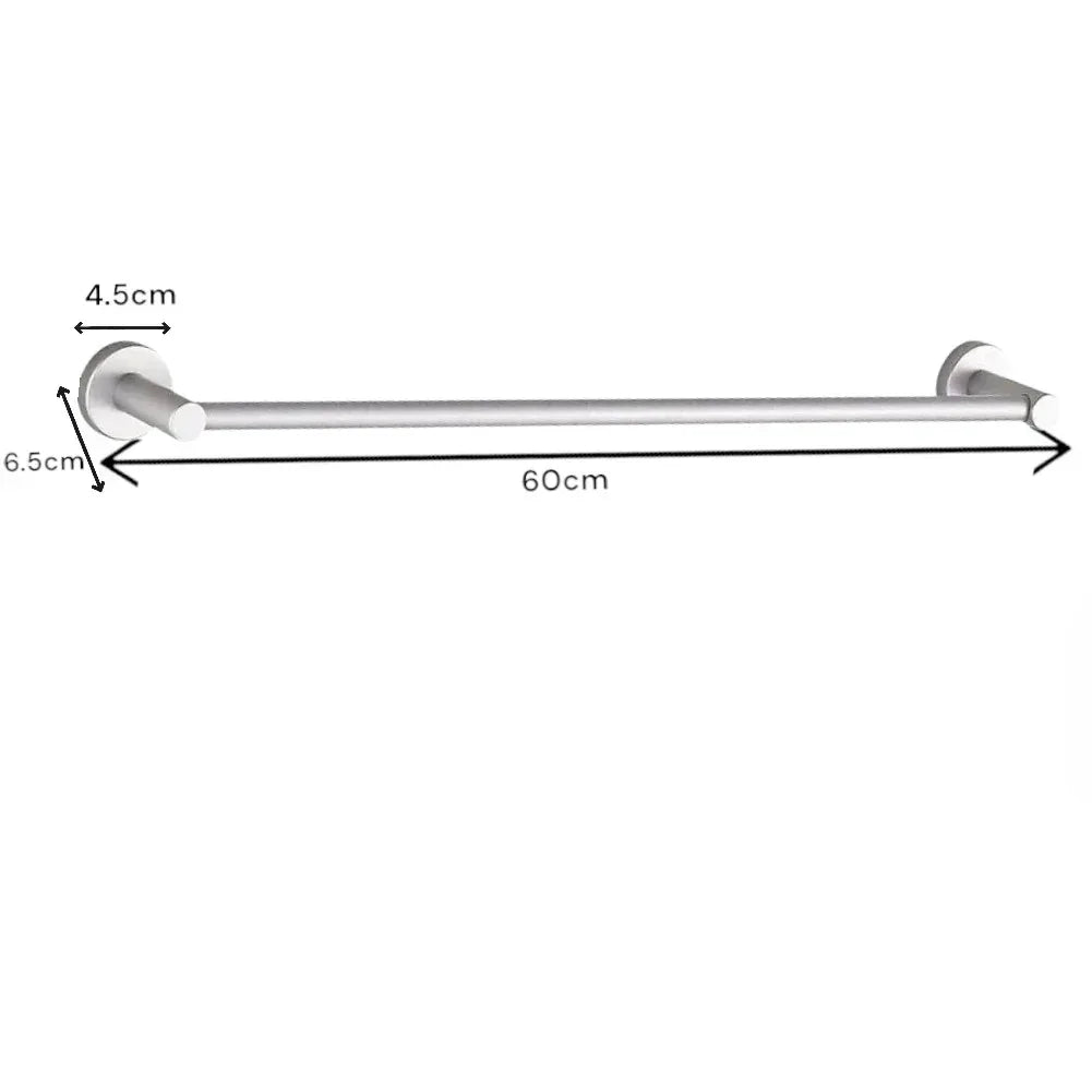 Suport pentru prosoape, aluminiu, 60x6.5cm, Naimeed D6171, Argintiu - 221.ro