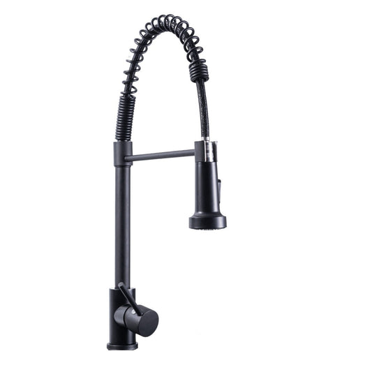 Baterie chiuveta de bucatarie, rotire 360°, 2 moduri de jet ajustabil, Naimeed D6177, Negru