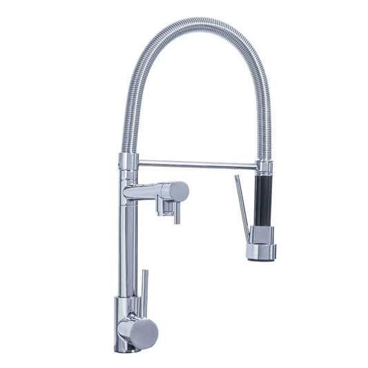 Baterie chiuveta de bucatarie, rotire 360°, multifunctionala, cu design modern si furtun flexibil, Naimeed D6179, Argintiu - 221.ro