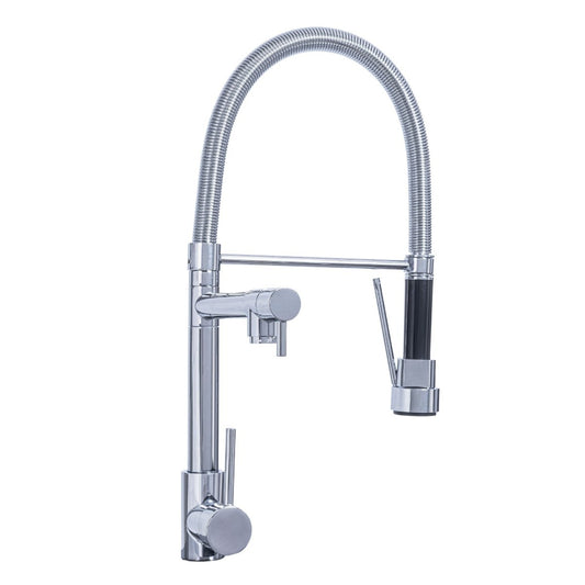 Baterie chiuveta de bucatarie, rotire 360°, multifunctionala, cu design modern si furtun flexibil, Naimeed D6179, Argintiu