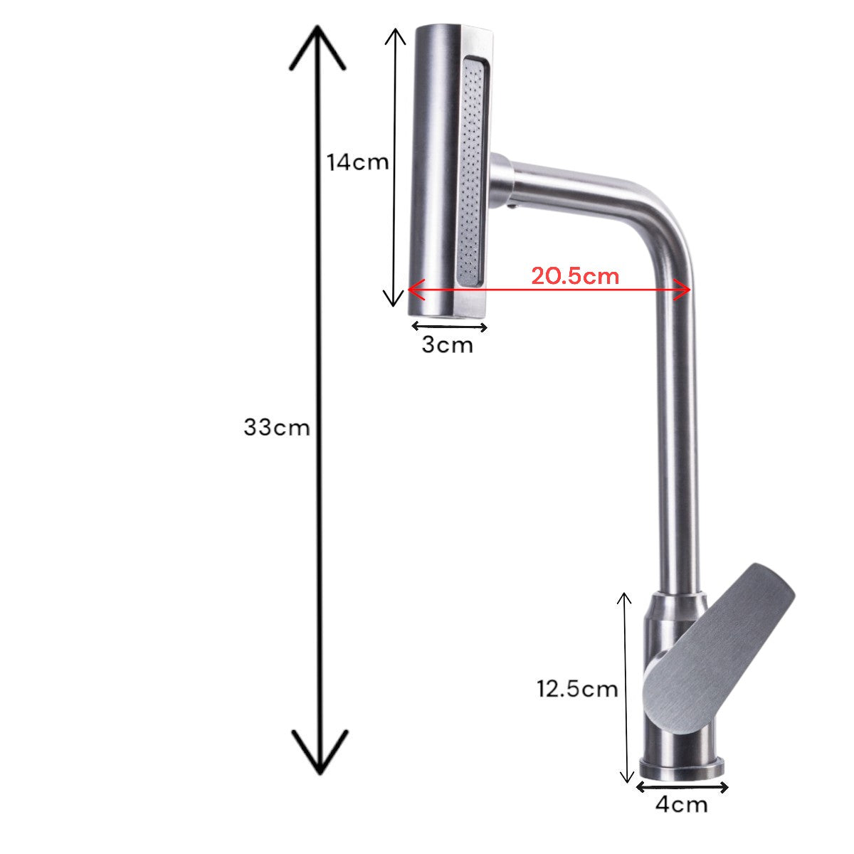 Baterie chiuveta de bucatarie, rotire 360°, multifunctionala, cu design modern, Naimeed D6181, Gri