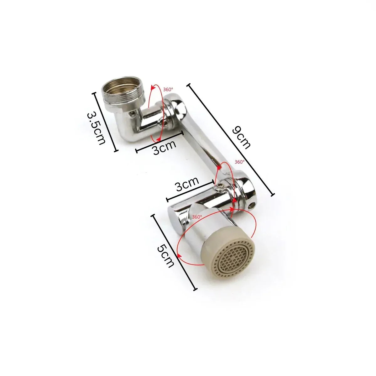 Extensie pivotanta pentru robinet, 2 moduri de pulverizare, Naimeed D6192, Argintiu - 221.ro