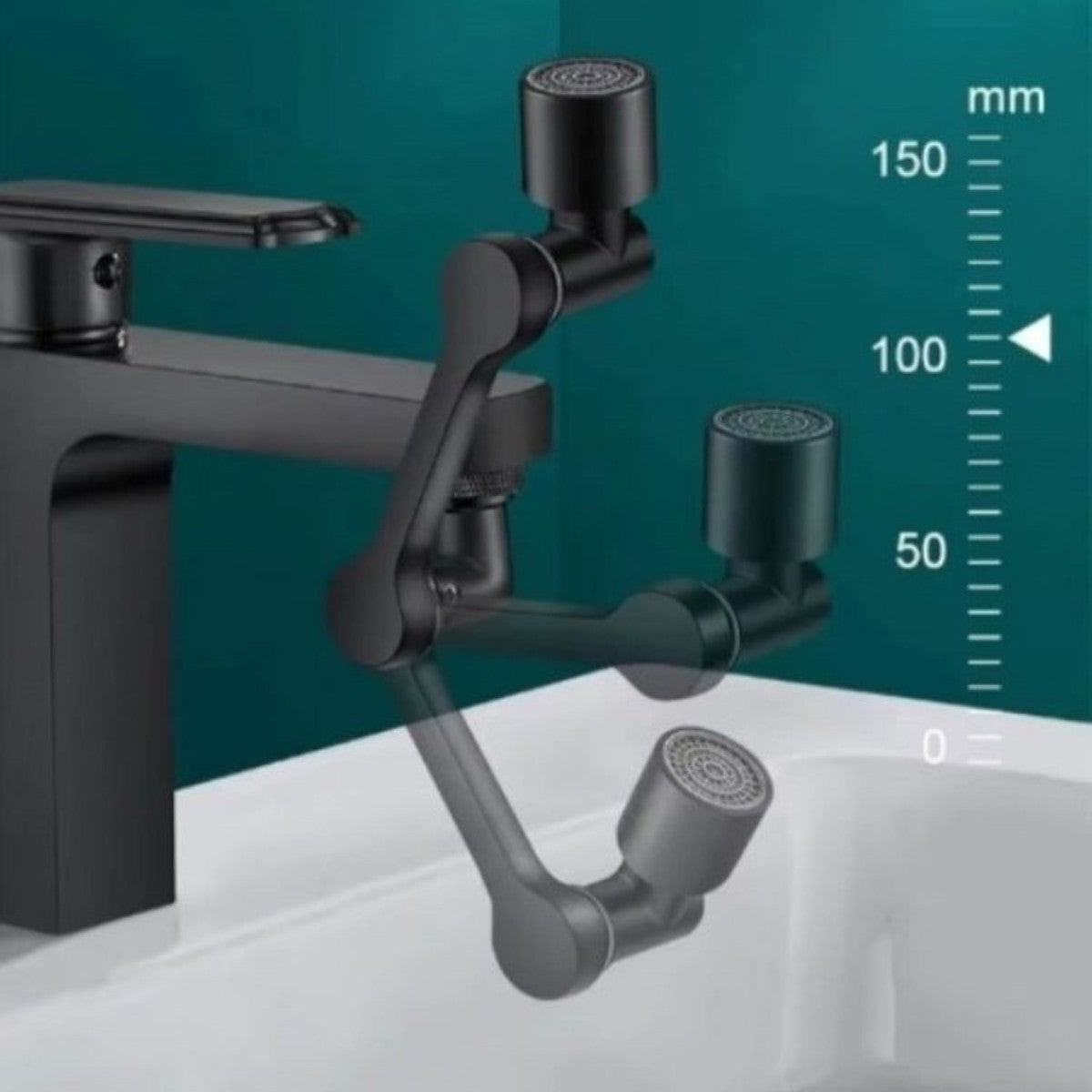 Extensie pivotanta pentru robinet, 2 moduri de pulverizare, Naimeed D6193, Negru