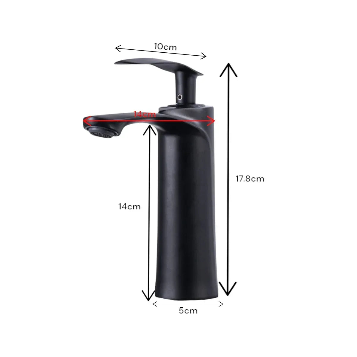 Baterie pentru baie cu design modern, Naimeed D6200, Negru mat - 221.ro