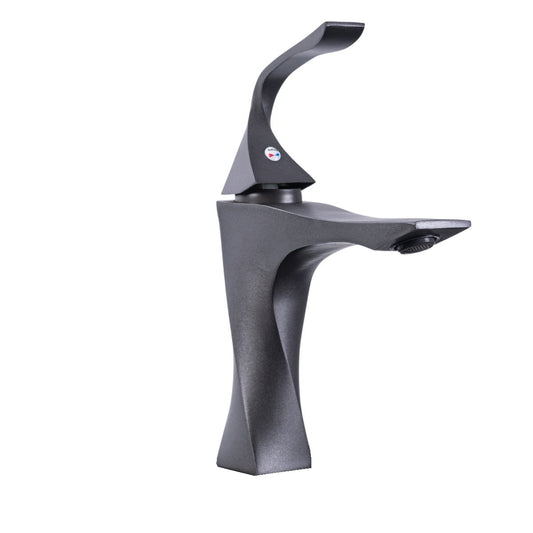 Baterie pentru baie cu design modern, Naimeed D6203, Gri mat