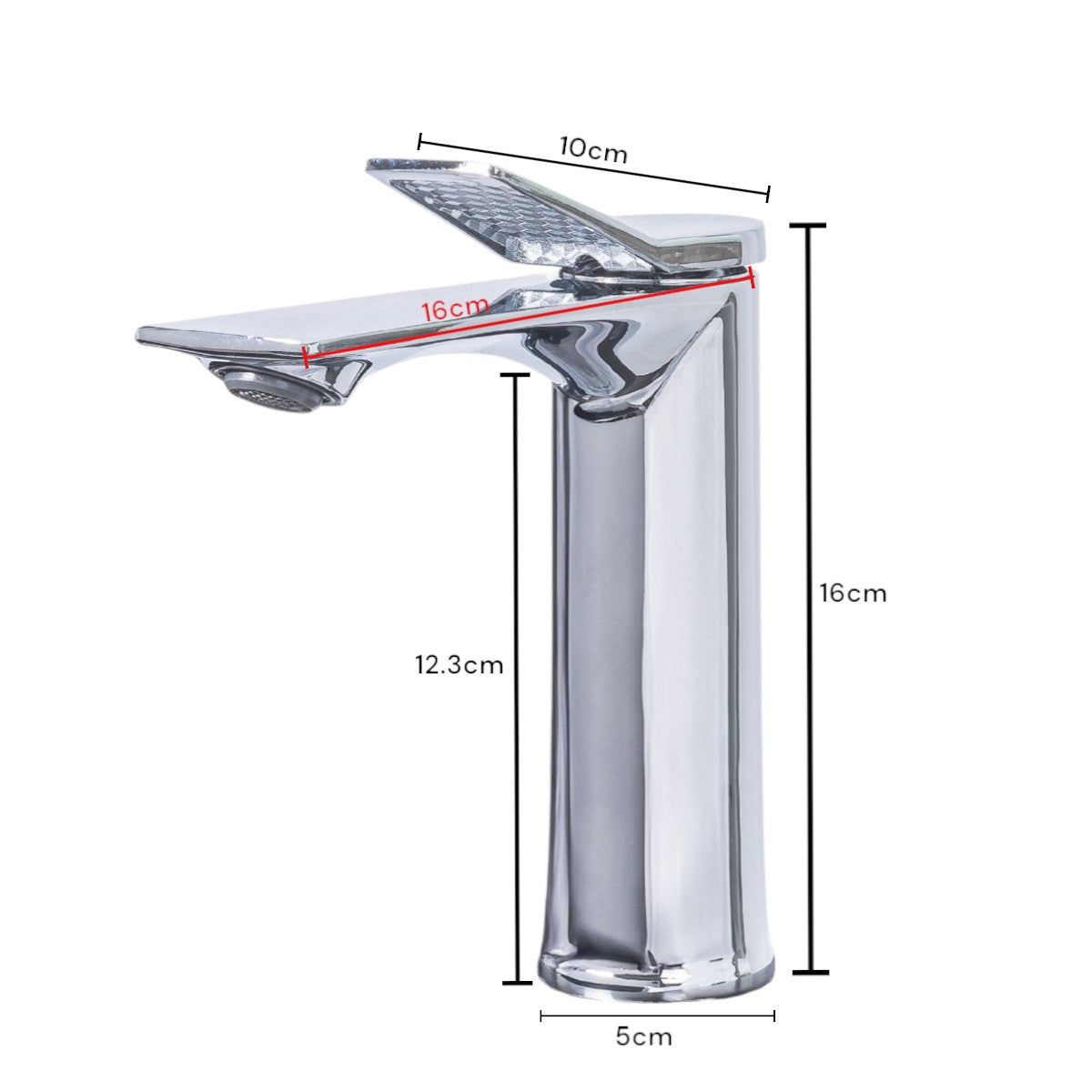 Baterie pentru baie cu design modern, Naimeed D6204, Argintiu