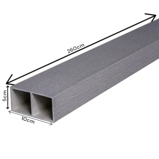 Set 5 profile Rectangular Decorativ Ranforsat WPC, Naimeed D6206, 260x10x5cm, Gri - 221.ro