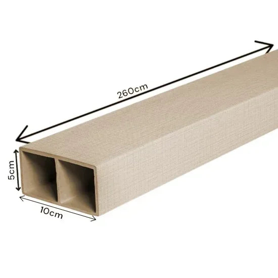 Set 5 profile Rectangular Decorativ Ranforsat WPC, Naimeed D6207, 260x10x5cm, Crem - 221.ro