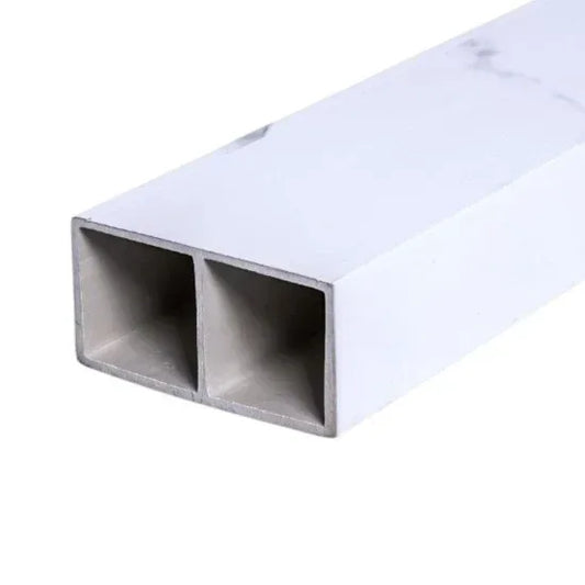 Set 5 profile Rectangular Decorativ Ranforsat WPC, Naimeed D6210, 260x10x5cm, Alb marmura - 221.ro