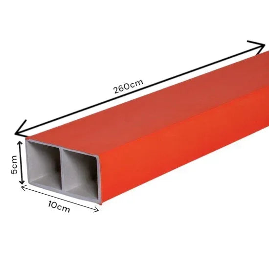 Set 5 profile Rectangular Decorativ Ranforsat WPC, Naimeed D6214, 260x10x5cm, Portocaliu - 221.ro