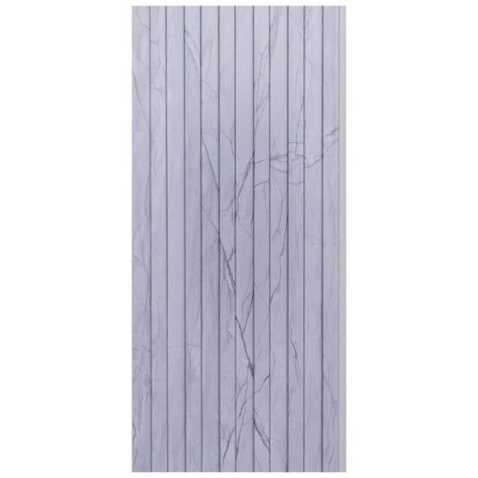 Set 5 panouri decorative, riflaj WPC, cu 6 caneluri, Naimeed D6218, 260x17x1.8cm, Gri marmura