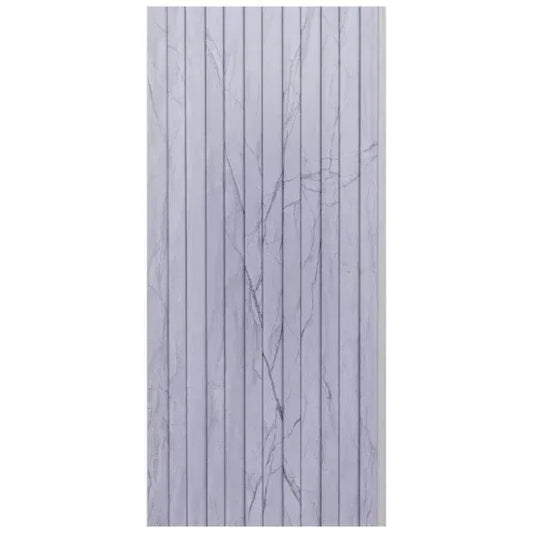 Set 5 panouri decorative, riflaj WPC, cu 6 caneluri, Naimeed D6218, 260x17x1.8cm, Gri marmura - 221.ro