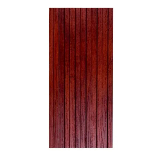 Set 5 panouri decorative, riflaj WPC, cu 6 caneluri, Naimeed D6222, 260x17x1.8cm, Maro Rubin - 221.ro