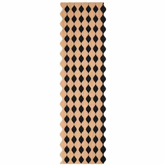 Panou riflaj acustic decorativ, MDF si pasla, Naimeed D6233, 240x30x1.8cm, Castan